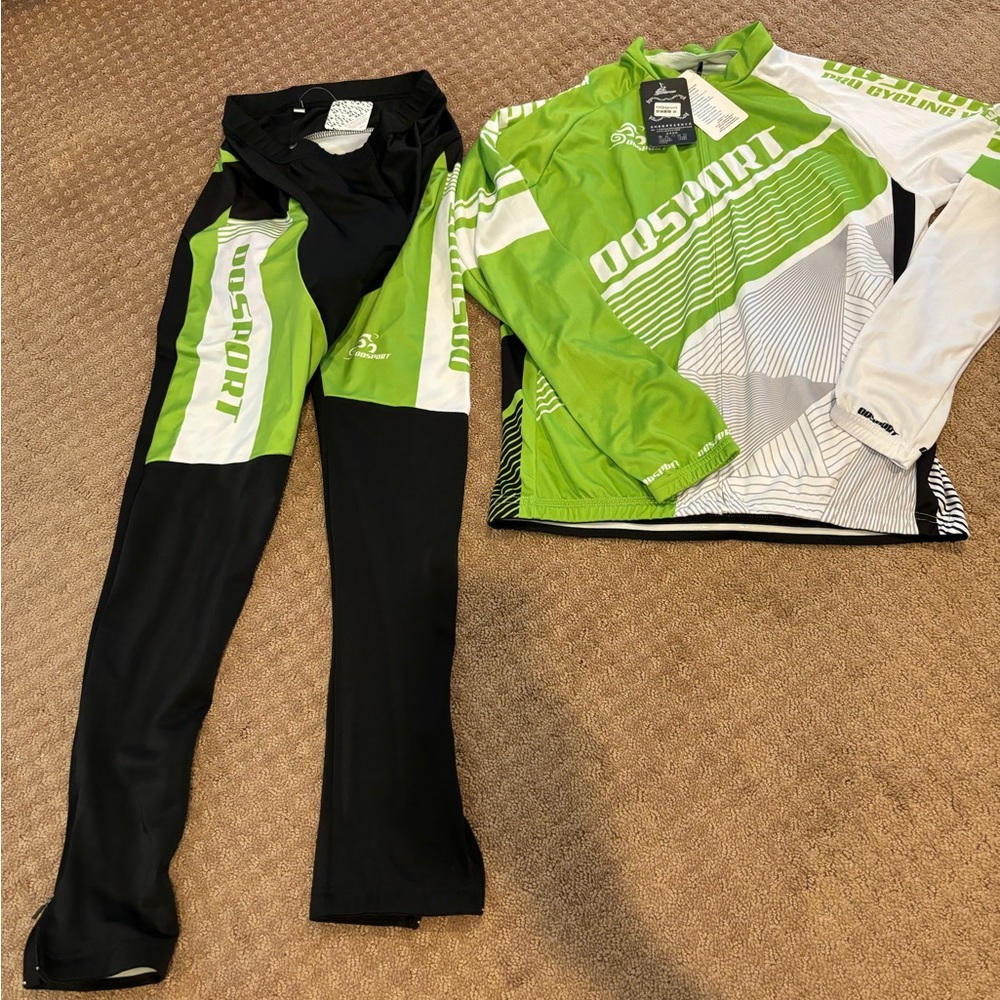 Men’s Small Cycling Jacket & Pants with Seat Padded Protection Jersey Set